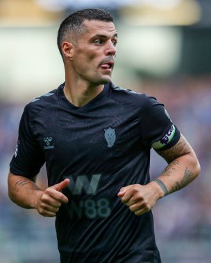 Premier Lig karşılaşmasında Sunderland 'dan GranitXhaka Burnley' e karşı Turf Moor, Burnley, İngiltere, 23 Ağustos 2025