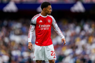 Arsenal 'den Ethan Nwaneri, 23 Ağustos 2025' te Birleşik Krallık, Londra 'daki Emirates Stadyumu' nda oynanan Premier League karşılaşmasında görülüyor.