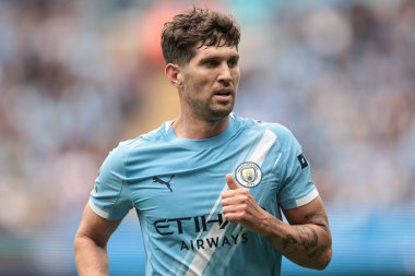 Manchester City ile Tottenham Hotspur arasındaki Premier League maçı sırasında Manchester City 'den John Stones, Etihad Stadyumu, Manchester, İngiltere, 23 Ağustos 2025