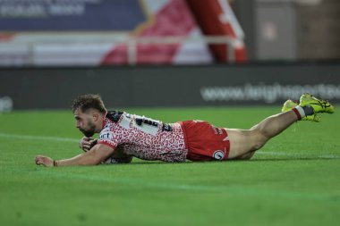 Leigh Leopards 'dan Matty Davis, 22 Ağustos 2025' te Leigh Spor Köyü, Leigh, İngiltere 'de oynanan Betfred Süper Lig 23. Raundunda Leigh Leopards - Salford Red Devils maçına gidiyor.