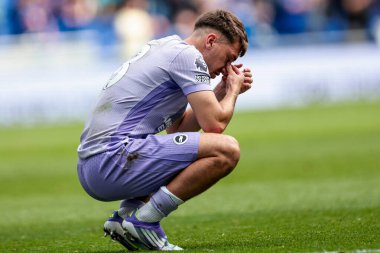 Brighton & Hove Albion takımlarından Brajan Gruda, İngiltere 'nin Liverpool kenti Hill Dickinson Stadyumu' nda oynanan Premier League maçı sonrasında Everton ve Hove Albion maçında kaybettikleri yenilgi üzerine üzgün görünüyor.