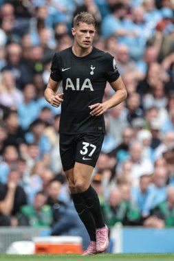 Tottenham Hotspur 'dan Micky van de Ven Premier League maçı sırasında Manchester City ile Tottenham Hotspur arasında Etihad Stadyumu, Manchester, İngiltere, 23 Ağustos 2025