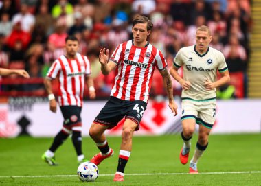 Sheffield United takımından Sydie Peck, 23 Ağustos 2025 'te Bramall Lane, Sheffield, İngiltere' de oynanan Sheffield United-Millwall maçında sahaya çıktı.