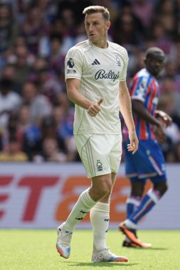 Nottingham Ormanı 'ndan Chris Wood Premier League maçı sırasında Kristal Saray, Nottingham Ormanı' na karşı Selhurst Park, Londra, Birleşik Krallık 'ta, 24 Ağustos 2025