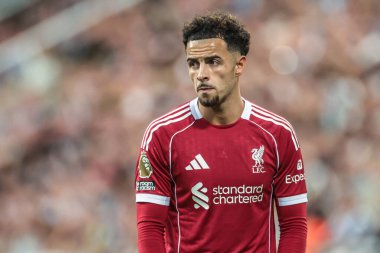 Liverpool 'dan Curtis Jones Premier League maçı sırasında Newcastle United, Liverpool' a karşı St. James 's Park, Newcastle, İngiltere, 25 Ağustos 2025
