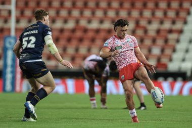 Leigh Leoparları 'ndan Lachlan Lam, 22 Ağustos 2025' te Leigh Spor Köyü, Leigh, İngiltere 'de oynanan Betfred Süper Lig 23. Raundunda Leigh Leopards - Salford Red Devils maçında sahaya çıktı.
