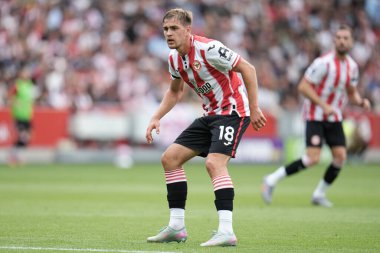 Brentford 'dan Yehor Yarmolyuk Premier Lig maçı sırasında Brentford, Aston Villa' ya karşı Gtech Community Stadyumu, Londra, 23 Ağustos 2025