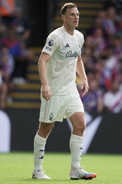 Nottingham Ormanı 'ndan Chris Wood Premier League maçı sırasında Kristal Saray, Nottingham Ormanı' na karşı Selhurst Park, Londra, Birleşik Krallık 'ta, 24 Ağustos 2025