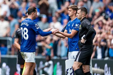 Jack Grealish, Everton Premier Lig maçında Everton, Brighton ve Hove Albion 'a karşı 24 Ağustos 2025' te Liverpool, Liverpool 'daki Hill Dickinson Stadyumu' nda oynanan maçta Everton 'dan Harrison Armstrong' un yerini aldı.