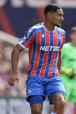 Kristal Saray 'dan Maxence Lacroix Premier Lig maçı sırasında Kristal Saray, Nottingham Ormanı' na karşı Selhurst Park, Londra, Birleşik Krallık, 24 Ağustos 2025