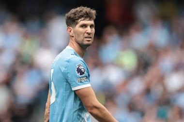Manchester City ile Tottenham Hotspur arasındaki Premier League maçı sırasında Manchester City 'den John Stones, Etihad Stadyumu, Manchester, İngiltere, 23 Ağustos 2025