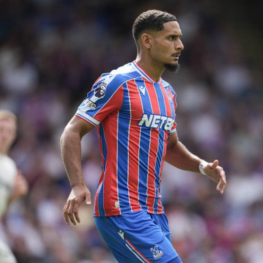 Kristal Saray 'dan Maxence Lacroix Premier Lig maçı sırasında Kristal Saray, Nottingham Ormanı' na karşı Selhurst Park, Londra, Birleşik Krallık, 24 Ağustos 2025