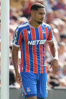 Kristal Saray 'dan Maxence Lacroix Premier Lig maçı sırasında Kristal Saray, Nottingham Ormanı' na karşı Selhurst Park, Londra, Birleşik Krallık, 24 Ağustos 2025