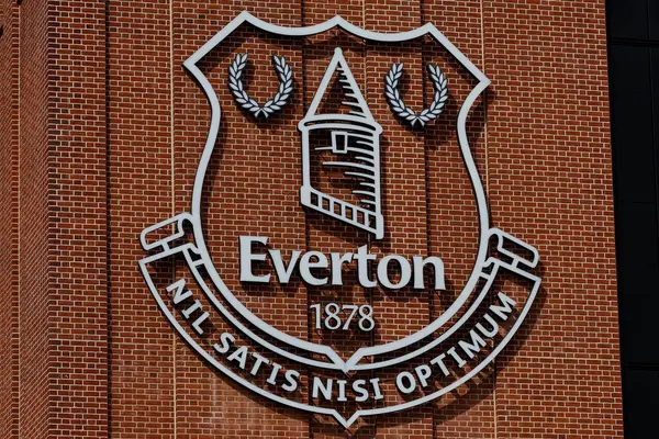 İngiltere 'nin Liverpool şehrinde 24 Ağustos 2025' te oynanan Premier League maçından önce Hill Dickinson Stadyumu 'nun detaylı bir görüntüsü Everton ve Hove Albion' a karşı.