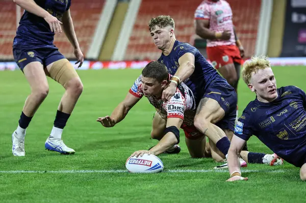 Leigh Leopards 'dan Bailey Hodgson, 22 Ağustos 2025' te Leigh Spor Köyü, Leigh, İngiltere 'de oynanan Betfred Süper Lig 23. Raundda Leigh Leopards - Salford Red Devils maçına gidiyor.