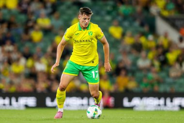 Norwich City 'den Ante Crnac, Carrow Road, Norwich, İngiltere' de oynanan Norwich City-Southampton maçında topla koşuyor.