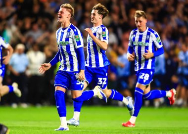 Sheffield Wednesday, 26 Ağustos 2025 'te İngiltere' nin Hillsborough kentinde oynanan Carabao Kupası Sheffield Wednesday-Leeds United maçında penaltı atışında kazandığı galibiyeti kutladı.