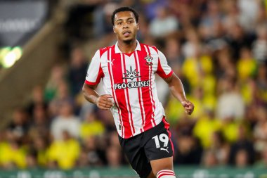 Southampton 'dan Cameron Archer, Carabao Kupası maçı sırasında Norwich City, Southampton' a karşı, Norwich Road, Norwich, Birleşik Krallık, 26 Ağustos 2025