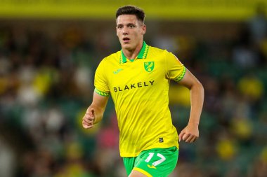 Norwich City 'den Ante Crnac, Carabao Kupası maçı sırasında Norwich City ile Southampton arasındaki Carrow Road, Norwich, İngiltere, 26 Ağustos 2025