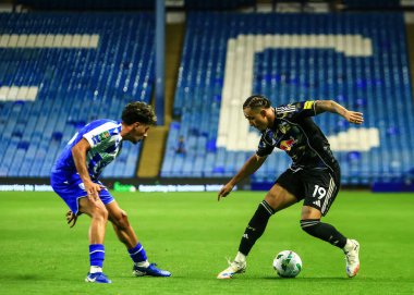 Leeds United takımından Noah Okafor, 26 Ağustos 2025 'te Hillsborough, Sheffield, İngiltere' de Çarşamba günü oynanan Carabao Kupası maçında Leeds United 'a karşı maç yapıyor.