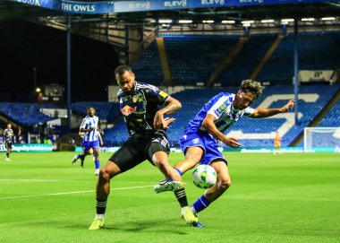 Leeds United takımından Lukas Nmecha, 26 Ağustos 2025 'te Sheffield, Sheffield, İngiltere' deki Hillsborough 'da Çarşamba günü oynanan Carabao Kupası maçında Sheffield' lı Gui Siqueira 'ya faul yaptı.