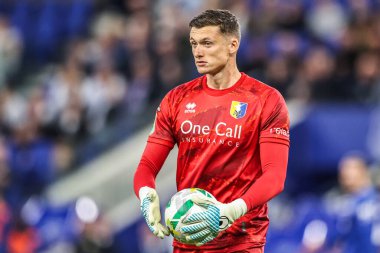 Mansfield Town 'dan Liam Roberts Carabao Kupası maçı sırasında Everton, Mansfield Town' a karşı Hill Dickinson Stadyumu, Liverpool, Birleşik Krallık, 27 Ağustos 2025