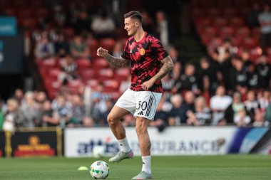 Manchester United takımının oyuncusu Benjamin Sesko, Carabao Kupası 'nda oynanan Grimsby Town - Manchester United maçında 27 Ağustos 2025' te Blundell Park, Cleethorpes, İngiltere