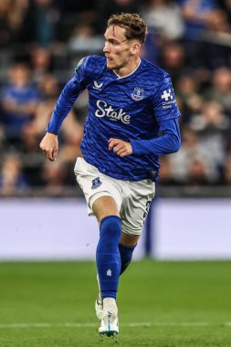 Everton 'dan James Garner Carabao Kupası maçı sırasında Everton, Mansfield Town' a karşı Hill Dickinson Stadyumu, Liverpool, Birleşik Krallık, 27 Ağustos 2025