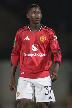 Manchester United takımının oyuncusu Kobbie Mainoo, 27 Ağustos 2025 'te Blundell Park, Cleethorpes' ta Grimsby Town ile Manchester United maçında...