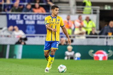 Mansfield Town 'dan Kyle Knoyle Carabao Kupası maçı sırasında Everton, Mansfield Town' a karşı Hill Dickinson Stadyumu, Liverpool, Birleşik Krallık, 27 Ağustos 2025