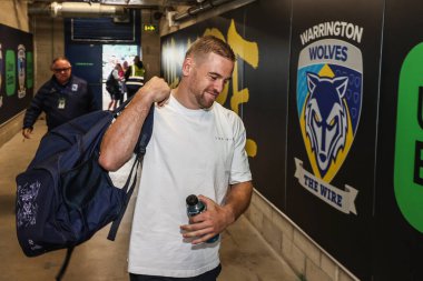 Warrington Wolves takımından Matt Dufty, 29 Ağustos 2025 'te İngiltere' nin Warrington şehrindeki Halliwell Jones Stadyumu 'nda oynanan 24.