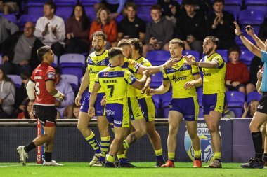 Warrington Wolves 'tan Jake Thewlis, 29 Ağustos 2025' te Warrington, İngiltere 'deki Halliwell Jones Stadyumu' nda oynanan 24.