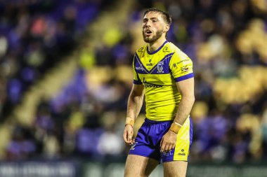 Warrington Wolves takımından Adam Holroyd 24. Betfred Süper Lig karşılaşmasında Warrington Wolves, Salford Red Devils 'e karşı Halliwell Jones Stadyumu, Warrington, Birleşik Krallık, 29 Ağustos 2025