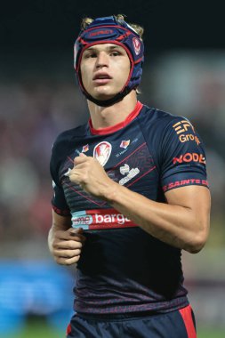 St. Helens takımından Harry Robertson, 24. Betfred Süper Lig karşılaşmasında Hull KR ile St Helens arasında oynanan Sewell Group Craven Park, Kingston üzerine Hull, Birleşik Krallık, 29 Ağustos 2025