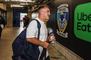 Warrington Wolves 'tan Leon Hayes, 29 Ağustos 2025' te İngiltere 'nin Warrington şehrinde oynanan 24. Betfred Süper Lig karşılaşmasında sahaya çıktı.