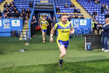 Warrington Wolves 'tan Luke Yates maç öncesi ısınma turunda 24. Betfred Süper Ligi karşılaşmasında Warrington Wolves, Salford Red Devils' e karşı Halliwell Jones Stadyumu, Warrington, Birleşik Krallık, 29 Ağustos 2025