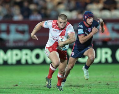 Hull KR takımından Mikey Lewis, 29 Ağustos 2025 'te İngiltere' nin Hull kentinde oynanan Sewell Group Craven Park 'ta oynanan 24.