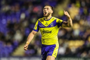 Warrington Wolves takımından Adam Holroyd, 29 Ağustos 2025 'te Warrington, İngiltere' deki Halliwell Jones Stadyumu 'nda oynanan 24.