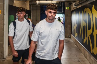 Warrington Wolves 'tan Tom McKinney, 29 Ağustos 2025' te İngiltere 'nin Warrington şehrinde oynanan 24. Betfred Süper Lig karşılaşmasında Warrington Wolves - Salford Red Devils maçına geldi.