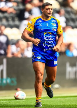 Leeds Rhinos 'tan Ryan Hall, Betfred Süper Lig 24. Raundunda ısınma turunda Hull FC, Leeds Rhinos' a karşı MKM Stadyumu, Hull, İngiltere, 30 Ağustos 2025