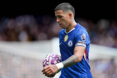 Chelsea 'den Enzo Fernnndez Premier Lig karşılaşmasında Chelsea Fulham' a karşı Stamford Bridge, Londra, 30 Ağustos 2025