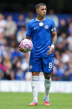 Chelsea 'den Enzo Fernnndez Premier Lig karşılaşmasında Chelsea Fulham' a karşı Stamford Bridge, Londra, 30 Ağustos 2025