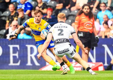 Leeds Rhinos takımından Chris Hankinson, 30 Ağustos 2025 'te MKM Stadyumu' nda oynanan 24. Betfred Süper Lig karşılaşmasında Hull FC, Leeds Rhinos 'a karşı.