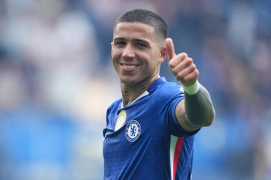 Chelsea 'den Enzo Fernnndez Premier Lig karşılaşmasında Chelsea Fulham' a karşı Stamford Bridge, Londra, 30 Ağustos 2025
