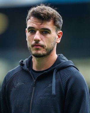 Norwich City 'den Liam Gibbs, 30 Ağustos 2025' te İngiltere 'nin Blackburn kentinde oynanan Blackburn Rovers Norwich City maçının öncesinde stadyuma geldi.