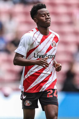 Sunderland 'dan Simon Adingra, 30 Ağustos 2025' te İngiltere 'nin başkenti Sunderland' da oynanan Premier League maçında Sunderland-Brentford maçında ısınma turunda...