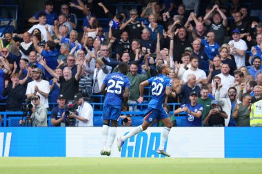 Chelsea 'li Joao Pedro, 30 Ağustos 2025' te Stamford Bridge, Londra 'da oynanan Premier League maçında Chelsea Fulham' a karşı 1-0 'lık galibiyet golünü kutluyor.