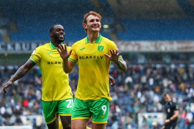 Norwich City 'den Josh Sargent 30 Ağustos 2025' te Ewood Park, Blackburn, İngiltere 'de oynanan Blackburn Rovers-Norwich City maçında 2-0 berabere kaldı.