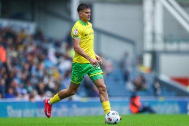 Norwich City 'den Ante Crnac 30 Ağustos 2025' te Blackburn, İngiltere 'deki Ewood Park' ta oynanan Blackburn Rovers - Norwich City maçında topu ayaklarının dibine aldı.