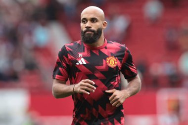 Manchester United 'dan Bryan Mbeumo Premier League maçı sırasında Manchester United ile Old Trafford, Manchester, Birleşik Krallık' ta 30 Ağustos 2025 'te oynanan maç öncesi ısınma maçı sırasında